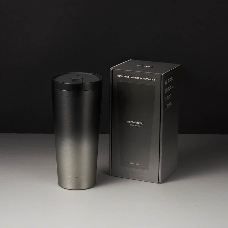 Bình Giữ Nhiệt LocknLock Metro Studio 540ml - Màu Ombre Đen Bạc - LHC4279NBLK, , large image number null